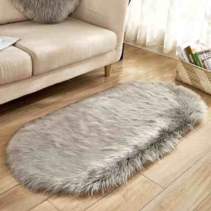 长毛绒地毯椭圆型客厅垫床边铺满毛垫毛毛混纺羊毛毯沙发椅子坐垫