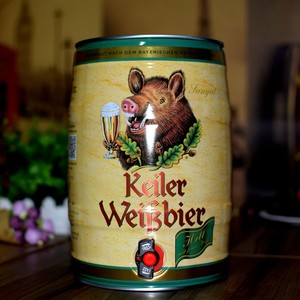 5升桶装啤酒 keiler weissbier hell 德国公猪 德式小麦黑白啤酒