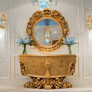 全实木欧式餐边柜法式奢华雕花罗浮宫宫廷储物柜餐厅别墅家具定制