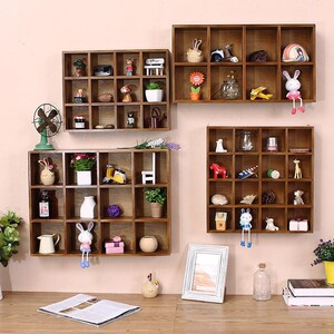 531人付款天猫墙上书架承重力强免打孔壁挂式卧室墙面壁柜创意格子