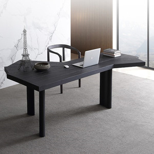 居然 时尚大气极简木色电脑桌休闲时尚办公桌简约现代扇形桌