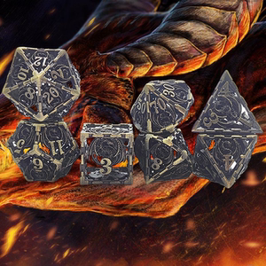 新款金属镂空纯铜龙骰子coc克苏鲁跑团trpg龙与地下城桌游d20数字