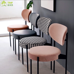 北欧餐椅现代简约家用轻奢创意椅子奶茶店休闲咖啡厅餐厅靠背凳子