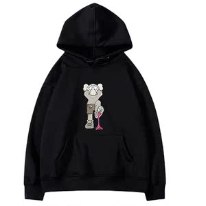 kaws x优衣库芝麻街u系列秋冬男女联名情侣卡通动漫街头连帽卫衣