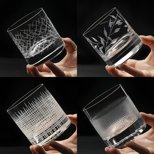 酒吧先生土耳其进口水晶玻璃刻花威士忌杯古典杯鸡尾酒杯圆冰球杯