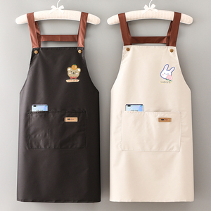 新款围裙定制logo印字防水防油家用厨房餐饮围腰大人上班工作服男