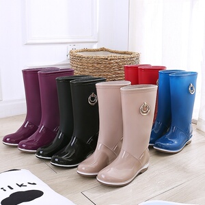 水靴子雨靴女水田插秧农田靴水鞋网红同款雨鞋半筒好看的2021新款