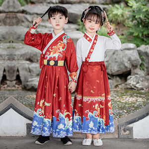 六一儿童国学服装汉服男童女童幼儿中国风运动会古装朗诵演出服