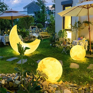 太阳能庭院灯户外草坪灯防水月球灯装饰草地月亮灯阳台造景发光球