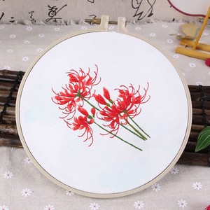 彼岸花刺绣diy手工彼岸花成人初学材料包古风丝带自绣苏绣花创意