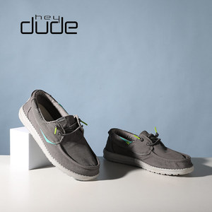 hey dude时尚休闲帆布鞋透气潮流百搭款都德一脚蹬男鞋软底布鞋春