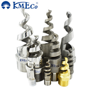 KMECO不锈钢实心锥螺旋喷嘴用于气体冷却废气洗涤脱硫填料塔喷淋