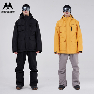 2024新款工装滑雪服男款套装单双板冬季加厚保暖防风防水滑雪衣裤