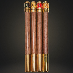 轮回转经笔抄经笔六字真言菩萨文殊心咒黄铜高档转经轮签字笔礼品