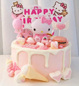 生日蛋糕同城配送kt猫凯蒂猫hellokitty女友女孩满月长沙周岁合肥
