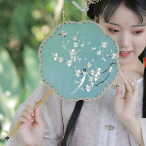 苏绣团扇女中式结婚秀禾扇子夏季舞蹈扇中国风古风刺绣旗袍汉服扇