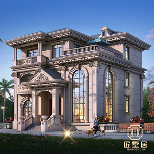 新农村别墅设计图纸三层欧式豪华自建房高端大气效果施工图纸全套