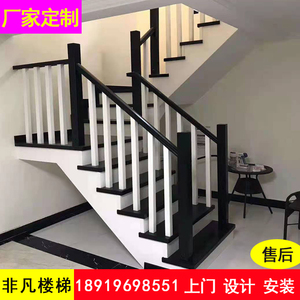 南京无锡苏州常州实木楼梯扶手护栏安装别墅室内实木楼梯设计安装