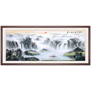新款十字绣高山流水长十字绣山水画风景新款全绣客厅2019十字绣线