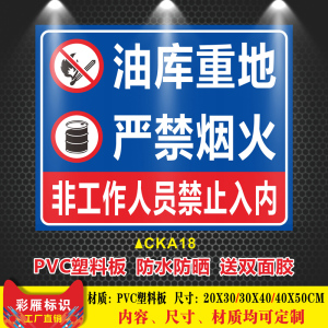 油库重地严禁烟火警示牌施工重地配电房闲人莫入生产车间机房非工作人员禁止入内消防安全标识牌贴提示贴定做