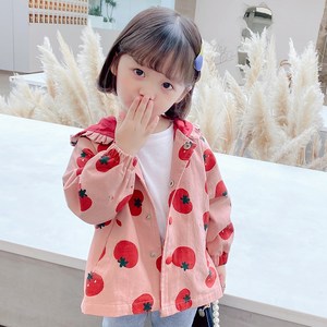 韩国代购女宝宝秋装外套小童春秋新款衣服1洋气2岁女童连帽风衣