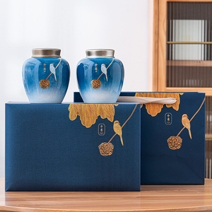 大境陶瓷茶叶罐茶叶礼盒装空盒绿茶龙井毛尖白茶普洱包装礼盒定制