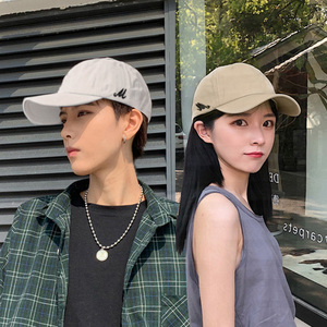 鸭舌帽女ins潮牌小众棒球帽韩版情侣款帽子男士夏黑色一对显脸小