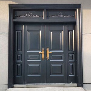 防盗门家用农村自建房锌合金别墅大门双开门乡村庭院进户入户门