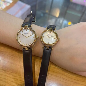 正品gucci/古驰手表女全智贤同款贝母表盘古奇皮带轻奢时尚石英表