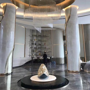 grg商场售楼部展厅大型空间预筑式玻璃纤维石膏包柱造型厂家直销