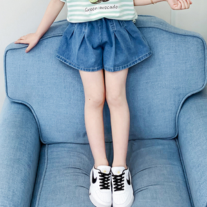 女童花苞短裤牛仔2020夏季新款小女孩裙摆阔腿短裤洋气百搭中大童