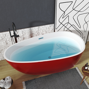 亚克力无缝对接彩色民宿酒店成人家用独立式艺术浴缸定制尺寸浴盆
