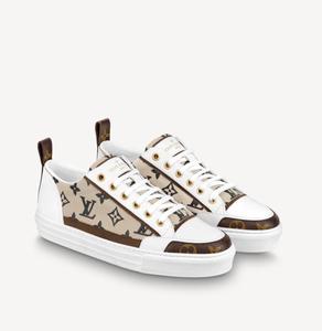 【捡漏拍】lv路易威登 女鞋stellar 运动鞋老花拼色平底鞋休闲鞋