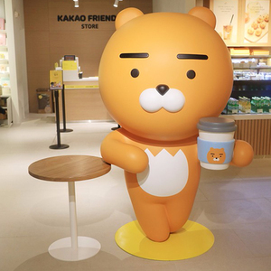 网红卡通ryan玩偶落地装饰摆件玻璃钢雕塑布朗熊公仔商场美陈装饰