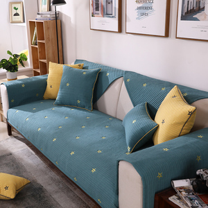 沙发垫四季通用简约北欧布艺坐垫客厅防滑加厚雪尼尔靠背巾夏季