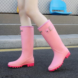 雨鞋女款2024新款时尚高筒防水防滑水鞋长筒女式雨靴下雨天穿的鞋