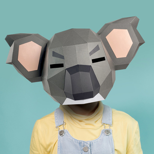 儿童节可爱动物考拉头套幼儿园创意亲子手工面具材料包小学生礼物