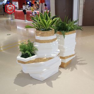 玻璃钢石头大号花盆特大超大北欧简约创意个性商场户外落地花瓶
