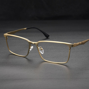 眼镜框男金色