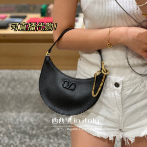 西西里意大利valentino/华伦天奴新款mini hobo黑色腋下女士包包