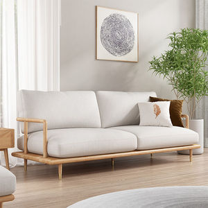 素橙实木沙发组合北欧大小户型日式客厅冬夏两用双三人布艺沙发新