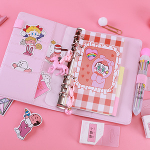 粉色少女心活页手帐本卡通日记本笔记本简约计划本普通版豪华款