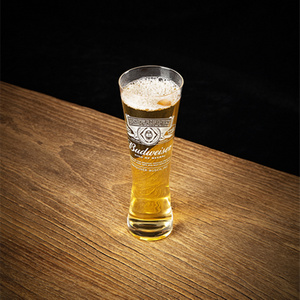 百威专用啤酒杯 欧式酒吧商用酒杯 家用高档精酿啤酒杯带把玻璃杯
