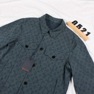 国内现货 louis vuitton lv monogram 满印logo牛仔夹克外套蓝色
