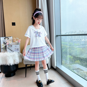 jk童装正版儿童原创dk校服女童gk制服套装短裙子中大童夏装百褶裙