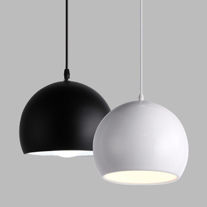 床头灯2023半球小吊灯餐厅北欧新款圆球形单头个艺术灯罩玻璃黑白