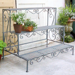 花架子户外庭院铁艺多层花盆架室外落地式多肉架子楼梯阳台置物架