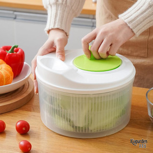 厨房沙拉蔬菜工具脱水器家用洗菜盆水果甩干机手摇去水甩水沥水篮
