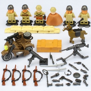 乐高二战军事人仔德军八路军坦克装甲车儿童男孩拼装模型积木玩具