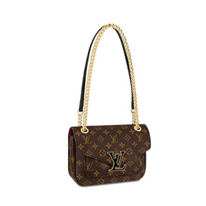 lv/路易威登女士新款passy 经典老花帆布单肩斜挎链条包m45592